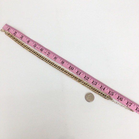 Chunky Gold Tone Chain Link Statement Choker Y2K Necklace Thick - Picture 4 of 12